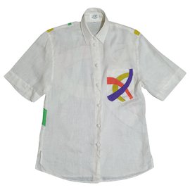 Jacques Britt Oversize Shirt Weiß Leinen - Vintage