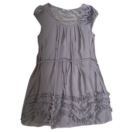 Suncoo Kleid aus grauer Seide