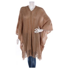 Poncho Bcbg Max Azria Marrone Argenteo Acrilico