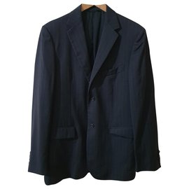 Strenesse Blazer Grau Gestreift aus Wolle