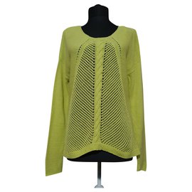 Cynthia Rowley Pullover Limettengelb Baumwolle Acryl Größe L