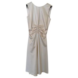 Just Cavalli Seidenkleid in Creme figurbetont