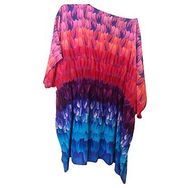 Gottex Seiden Tunika Kleid Mehrfarbig