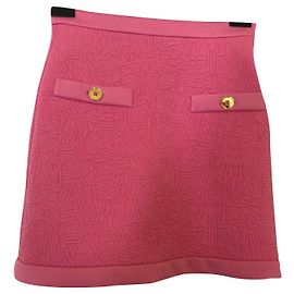 Falda Moschino Rosa Barbie con Botones Dorados
