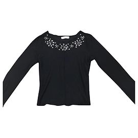 Blusa Dolce & Gabbana de algodón negro con gemas