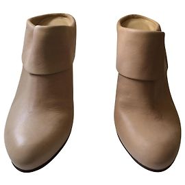 Zoccoli con tacco Janet & Janet in pelle beige Taglia 37