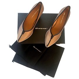 United Nude Dorothy Monk-Mid Décolleté Beige Pelle e Satin