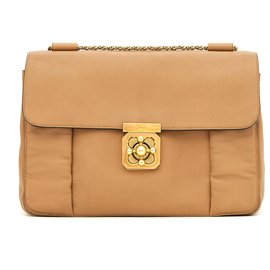 Borsa a mano Chloé Elsie GM in pelle beige