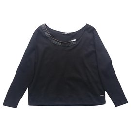 Diesel Langarmshirt Schwarz Baumwolle XS