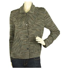 M Missoni MISSONI Chaqueta delantera con botones a presión de lana gris Hues Cardigan Cardi talla IT 44