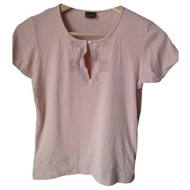 Camiseta Bruuns Bazaar Rosa de Algodón Bordada