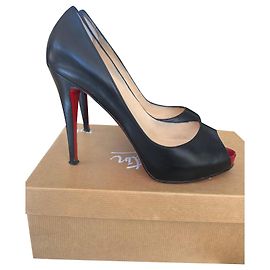 Christian Louboutin Very Private Pumps aus schwarzem Leder 39.5