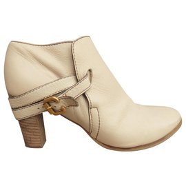 Botas cortas Chloé de piel beige talla 36