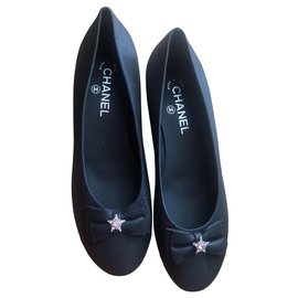 Chanel Ballerinas Schwarz mit Kristallen