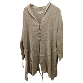 Autre Marque Abrigo de lino extragrande, Estilo parka