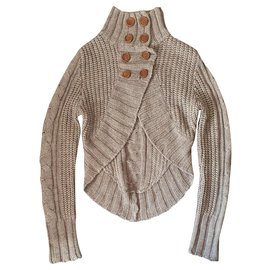 Gestuz Kurzstrickjacke Grau Wolle Mischung