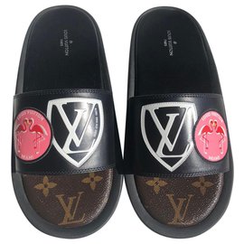 Mule Louis Vuitton Checkpoint Nere in Gomma 36