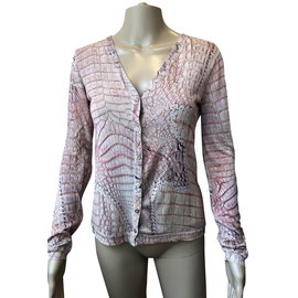 Roberto Cavalli Strickjacke aus Baumwolle Rosa