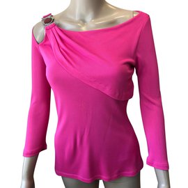 Top de viscosa rosa Versace