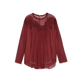 Chloé Blusa in pizzo di seta con ricamo Guipure