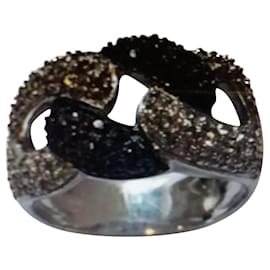 Autre Marque KNOTENRING AUS WEISSGOLD UND DIAMANTEN