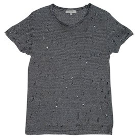 T-shirt Iro Gabry in lino nero e bianco