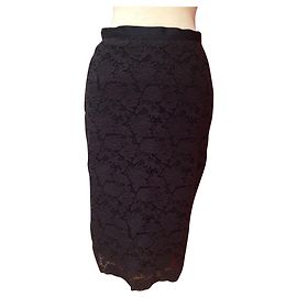 Falda lápiz Armand Ventilo de algodón azul marino Talla 38