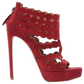 Alaïa Brick Wildleder Pumps Rot Größe 37