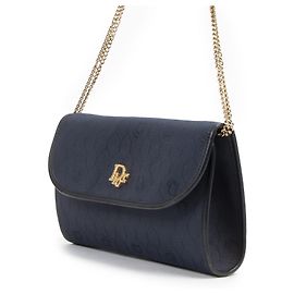 Borsa a tracolla Christian Dior in tela e pelle blu