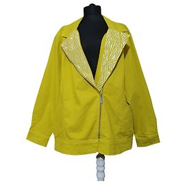 Giacca gialla Bob Mackie in cotone e poliestere XXL