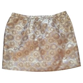 Falda jacquard dorada. Patrón animal. Bolsillos laterales. - J.Crew