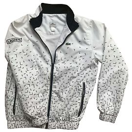 Ensemble Jogging Lacoste Garçon Veste Pantalon et Polo Ultra Dry Blanc