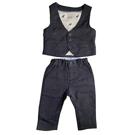 Autre Marque Mamas & Papas Costume Bébé Bleu Marine Coton 3-6 Mois