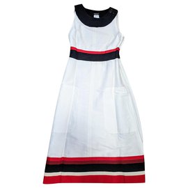 Sonia By Sonia Rykiel Weiß Gestreiftes Baumwollkleid