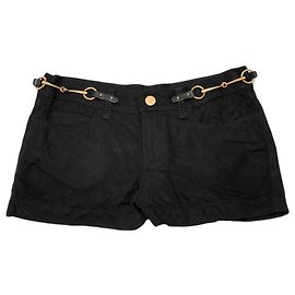 Shorts Gucci Horsebit Negro Algodón 36 FR