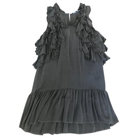 Isabel Marant Seidenkleid Anthrazitgrau