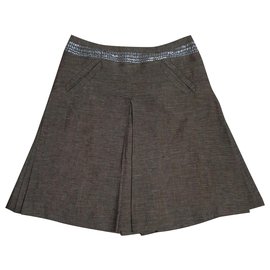 Falda de lino con detalles plisados By Malene Birger