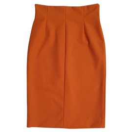 By Malene Birger falda lápiz de crepé elástico naranja