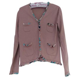 Cacharel Strickjacke Rosa Merinowolle