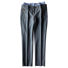 Coast Weber Ahaus Hose aus grauer Wolle Zigarettenschnitt