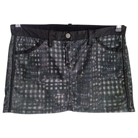 Isabel Marant Etoile Minifalda de cuero y cordura