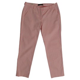 Pantalones Weekend Max Mara Rosa y Blancos de Algodón