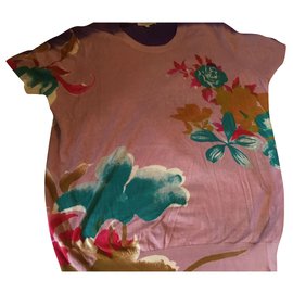 Maglione Etro a maniche corte stampato bicolore in cotone