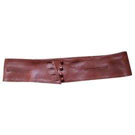 Breiter Kamelledergürtel. - Chloé