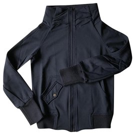 Ermanno Scervino Sweatshirt Blau Baumwolle Polyamid