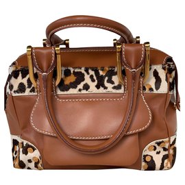 Damenlederhandtasche kombiniert mit Ponyhaar mit Leopardenmuster - Chopard