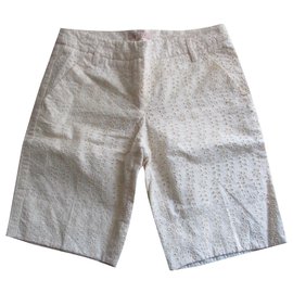 Sandro Shorts de encaje color vainilla, 38.