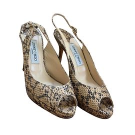 Jimmy Choo Pyton naturfarbene Absätze
