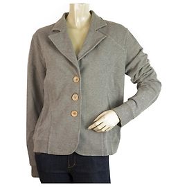 Liu.Jo Ajay von Liu Jo Gray Button Closure Baumwolle Sommer Cardigan Jacke Elbow Sequins