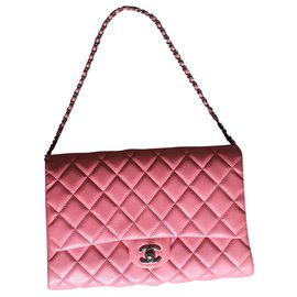 Borsa a mano Chanel Timeless Rosa Corallo in pelle di vitello